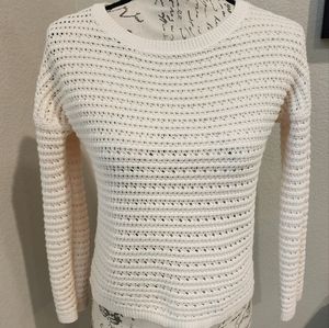 LOFT size xs winter white crochet sweater, never worn